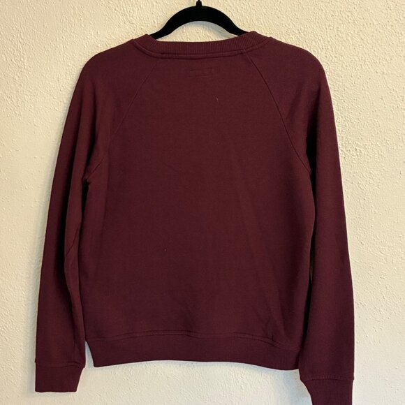 Aeropostale Sweatshirt Women M Burgundy A Patch Rose Pearl Embellished Knit Top - Picture 4 of 5